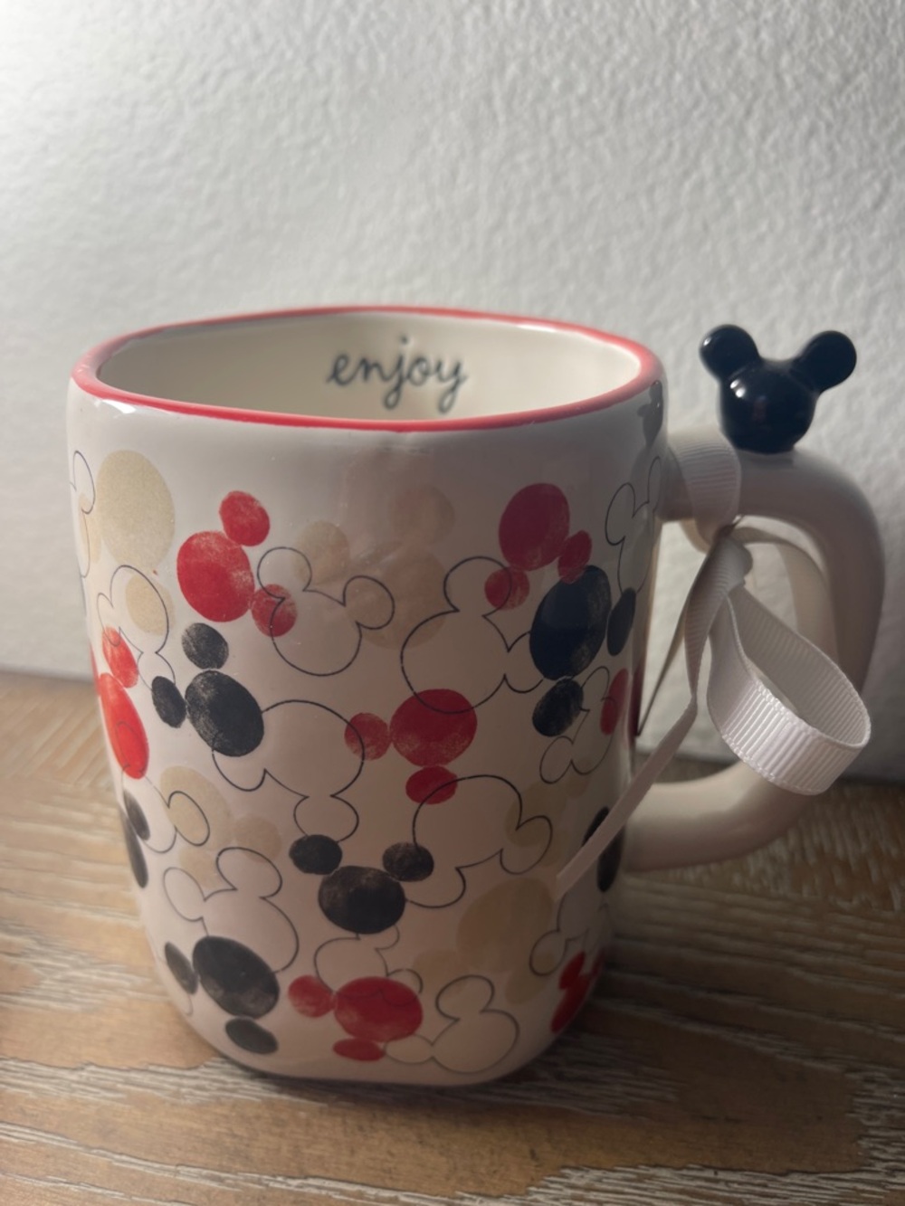 Brand New w/tag Rae Dunn Disney 🖤Mickey ❤️Ceramic Mug ~ Red, Cream & Black